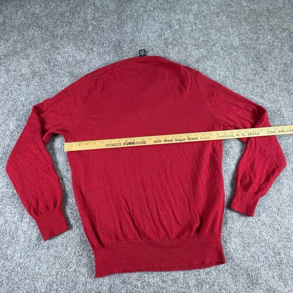 Vintage Y2K Jos A Bank Sweater Men M Red Lambswool Argyle ‎ Preppy Academia Work